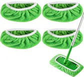 Convient pour le balai Swiffer Sweeper - Chiffons de balayage à sec et de nettoyage humide pour usage domestique - Tampons humides lavables pour nettoyer les sols, tampons de nettoyage en microfibre réutilisables - Lot de 4 (balai non inclus)