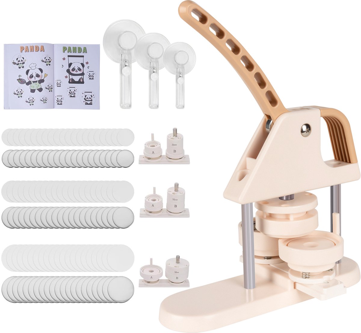 3-in-1 Button Maker - 25/32/58mm - Met Metalen Button Parts - Gaat langer mee - Buttonmachine met 300 Speld Buttons - Pin maker - Badge Maker Machine - Convention - Anime merchandise Maker - Otaku - Fanmerchandise