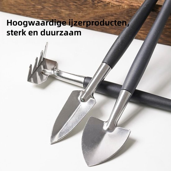 Gereedschapsset voor vetplanten - Mini tuingereedschap - Verplanten en verpotten van kamerplanten - Verzorging van cactussen en vetplanten van Merkloos	 — afbeelding 2