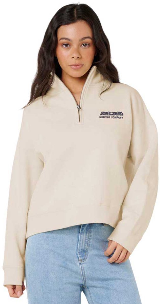 Rip Curl Surf Puff 1/4 Zip Natural Beige