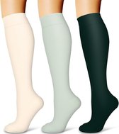 Lot De 4 Paires De Chaussettes De Compression ACTINPUT - Bas De Contention 15-20 MmHg Pour Sport, Voyage, Bureau