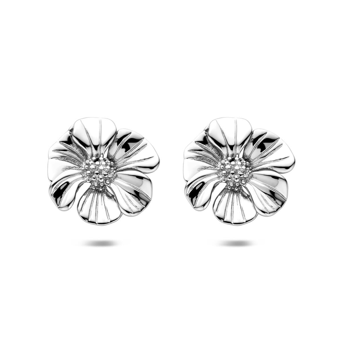 Edelstalen oorknoppen bloem 26 mm - 6506211