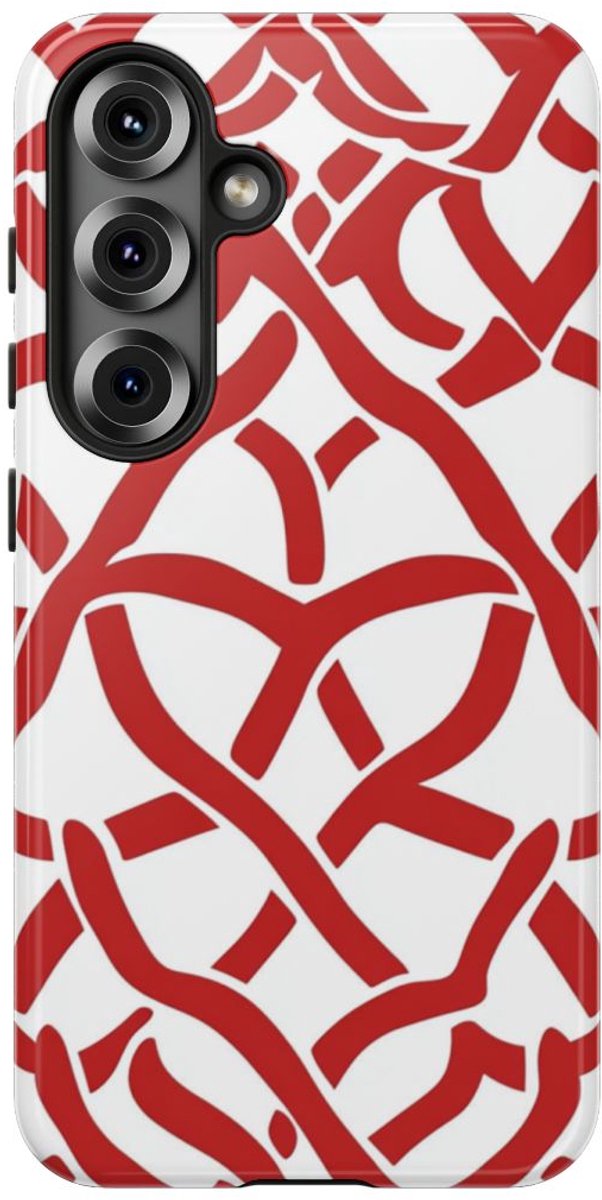 Rood Keltisch Knoopmotief – Telefoonhoesje Geschikt voor Samsung Galaxy S25