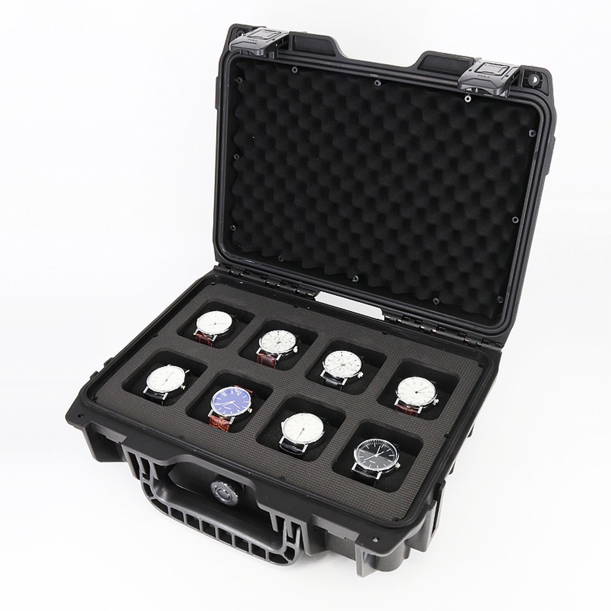20 Slots Horloge Reiskoffer Organizer Horloge Harde Collectie Opbergdoos met Afsluitbaar Gat Waterdichte Horlogedoos met Schuim voor Mannen Vrouwen Horloge Draagtas Past Op Alle Horloges