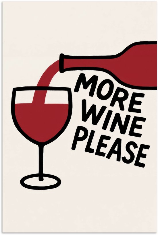 Affiche 40x60 cm - Bouteille de vin - Citation - Rouge - Glas - Posters - Décoration chambre - Décoration murale salon - Décoration murale chambre