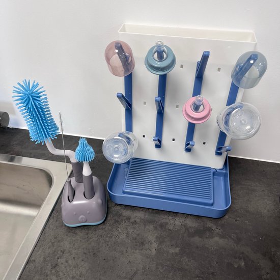 TSD goods - Flessenborstel - Flessenborstel Baby - Beer grijs - Flessenborstel met Houder - Flessenreiniger - Flesvoeding accessoires - Kleur Grijs van Merkloos — afbeelding 5