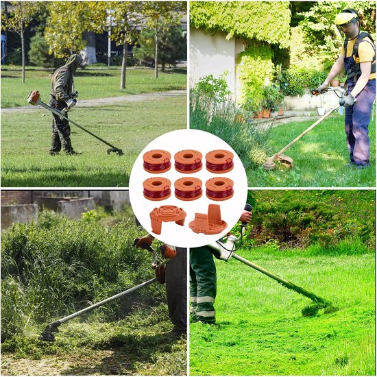 Grastrimmer draad 1,65 mm reservedraad spoelen gazontrimmer draadspoel 3,05 m trimmer lijn voor Worx WA0010 6 spoel 2 dop van Merkloos	 — afbeelding 4