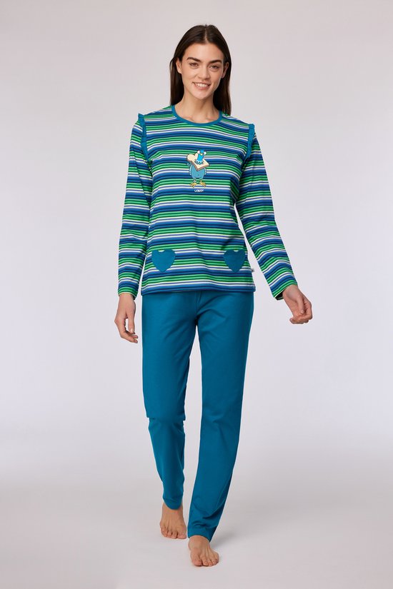Pyjama Woody pour femme - colombe - rayure - 252-10-PLG- S/912 - taille M