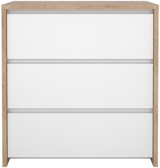 Commode Next 3 tiroirs blanc brillant.