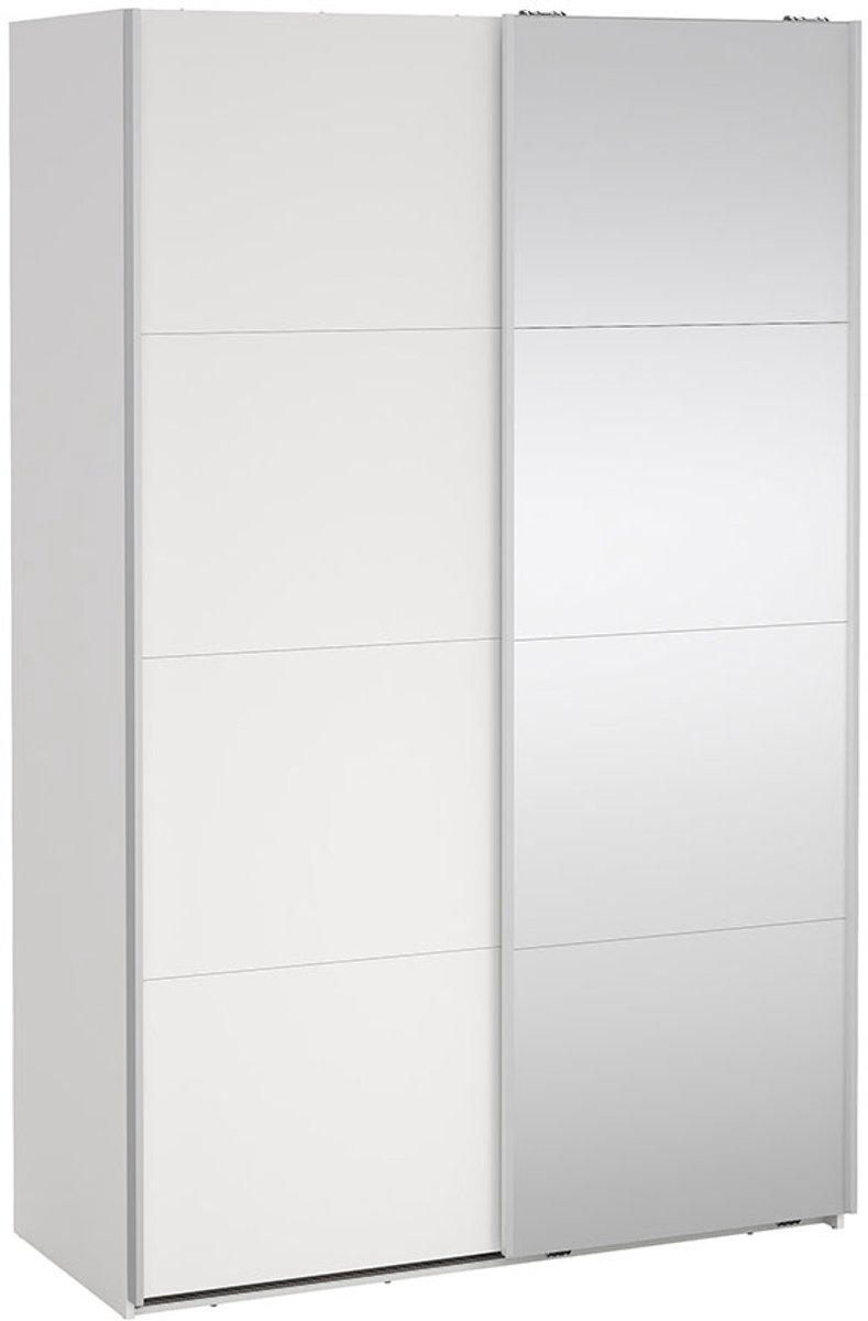 Bergamo schuifdeurkast 2 deuren 140x220cm wit.