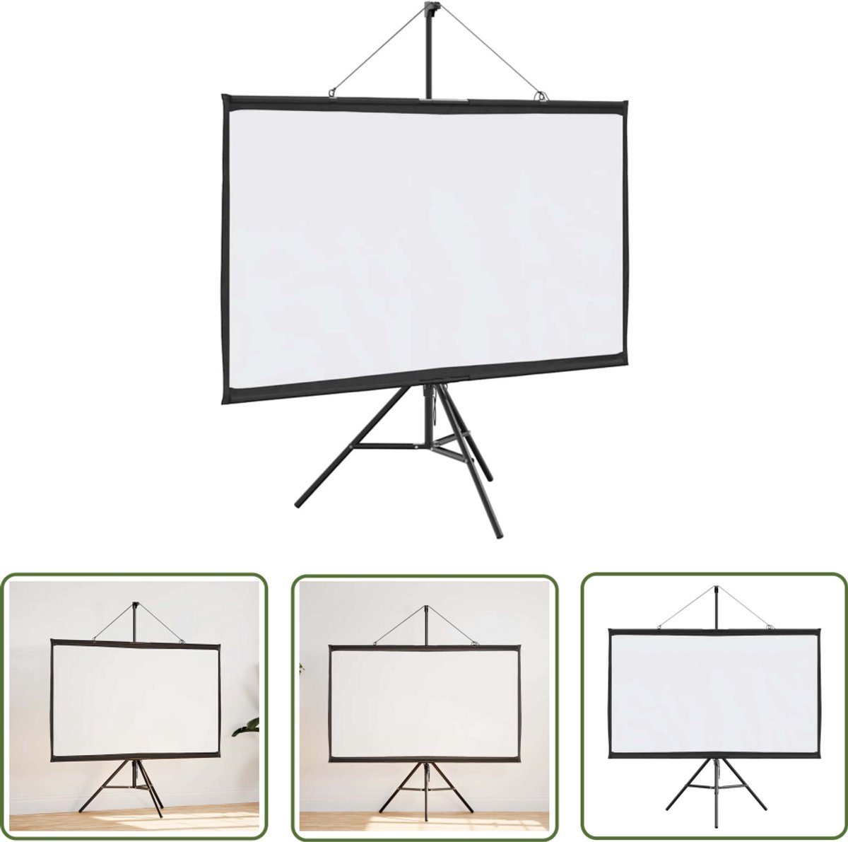 vidaXL Projectie Scherm - Projectorscherm - Projectiescherm met statief 60 inch 16:9 - Home Cinema - Bioscoopscherm - Presentatieschrm