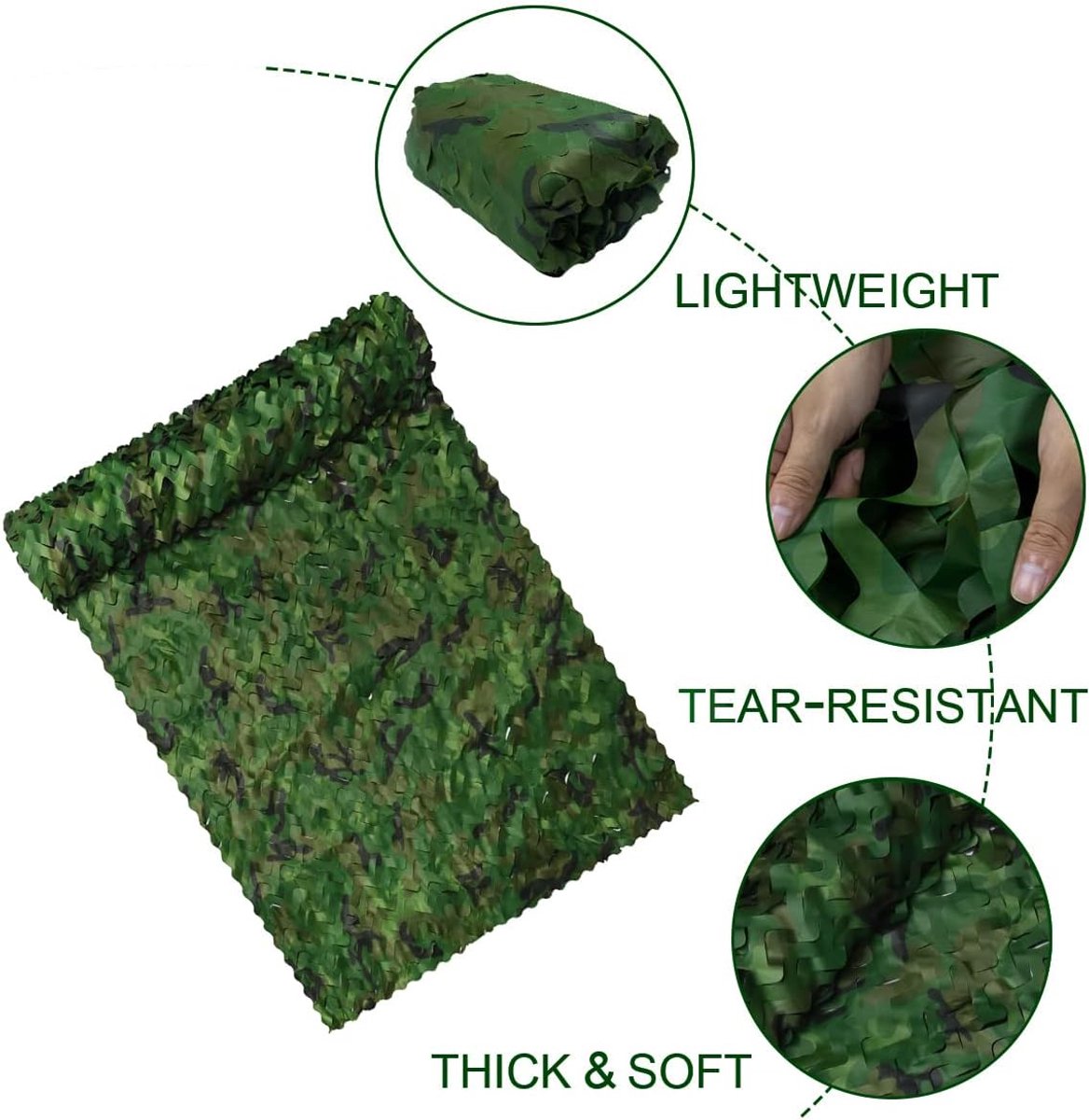 SHZICMY Tarnnetz Camouflage Netz Sichtschutz Sonnenschutz 4X6m Grün