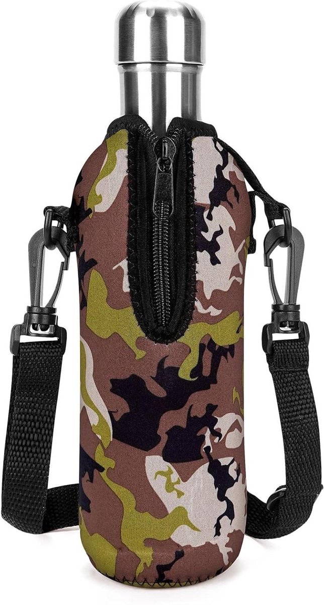 Allecto Plus - Neopreen Waterfleshouder met Riem voor Geïsoleerde Cola Waterfles - Compatibel met 17oz Fles - Sling Tas met Schouderriem & Handige Draaglus