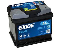 Exide 44AH Accu EB442 Batterij 420A Excell 12V Loodaccu B13 ( +R ) 207X175X175