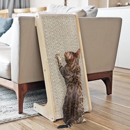 Cat Scratch Ramp Adjustable Sisal Scratching Ramp L Shape Cat Scratching Pad for Indoor Cats 27 ...