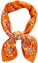 Mooie Dames sjaal oranje | Youhomy accessoires sjaal 70x70cm | Sjaal vierkant zijde feeling | Hoofdsjaal voor vrouwen | Stewardess Sjaaltje Orange| Neksjaal WK/EK voetbal| Koningsdag oranje
