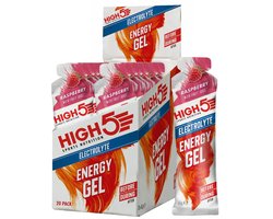 High5 High5 Energy Gel Electrolyte Framboos - 20 x 60 gram - 23 g koolhydraten en elektrolyten per gel - Energiegel voor warme dagen en lange duurinspanning