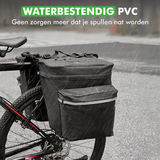 Travelhawk Fietstas - Fietstas Dubbel - Waterdicht Materiaal - 34L - Zwart - 600D Polyester - Fietstassen elektrische fietsen van Travelhawk — afbeelding 3