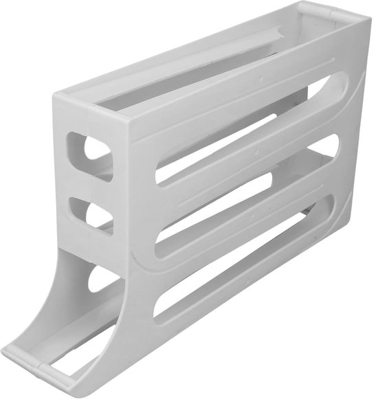 Eierhouder - Eierroller - 4 laags automatische rollende eiercontainer - Eierdoos - Koelkastorganizer - Wit - 35,5*20*7 cm