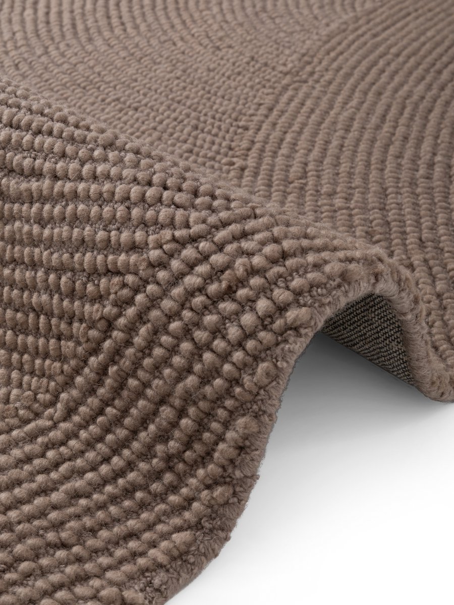 flycarpets Calmio Wollen Loper Taupe - Laagpolig - Japandi / Scandinavisch - 80x200 cm