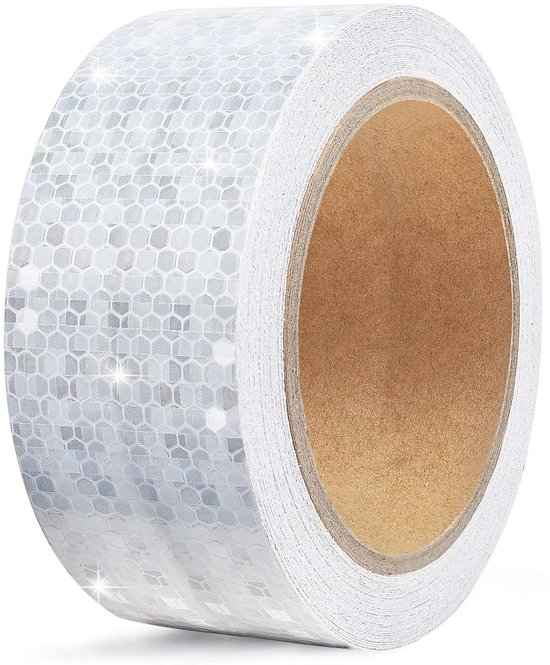 Allecto Plus Reflecterend Plakband 5 Cm X 10 M Wit Zelfklevend 
