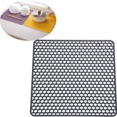 gootsteenmatten- Gootsteenmat rechthoekig - gootsteenmat curver-gootsteenmat vierkant- gootsteenmatje vierkant -gootsteenmat zwart -gootsteen mat-spoelbakmat -Spatwand - Afvoermat -Geschikt voor werkbladen en pottenrekken-34.5cm