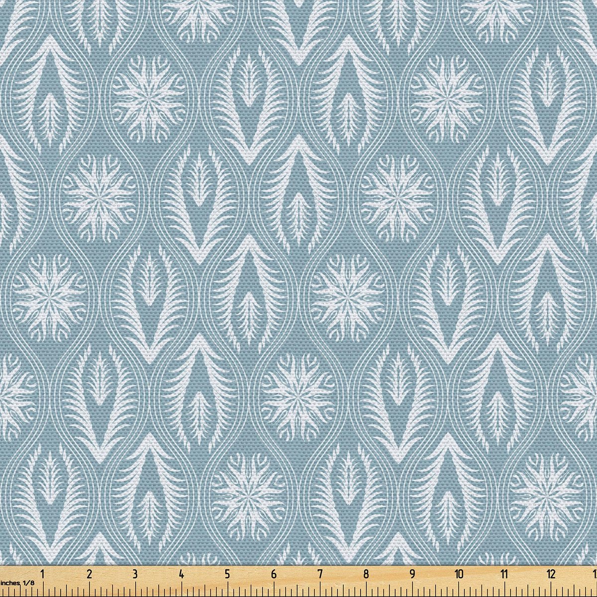 ABAKUHAUS Abstracte stof per meter, Japans bloemenpatroon, hoogwaardige geweven stoffen woonaccessoires, 5 m (148 x 500 cm), lichtblauwgroen