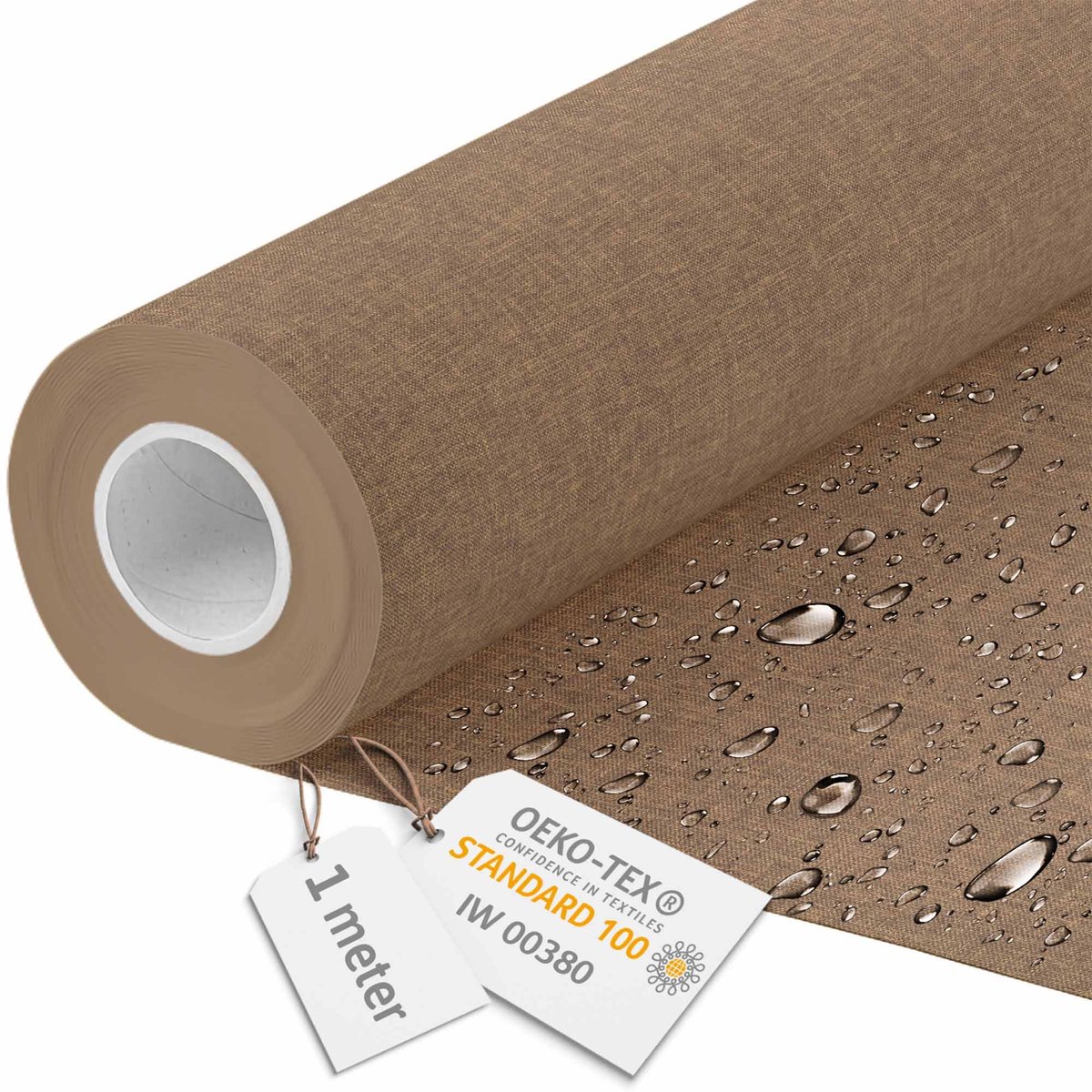 DreamRoots Canvas Waterdicht - Meubelstof per meter, Imitatie Plat, 160 cm Breed - Waterafstotende stof 220 g/m2 600D - Zonneschermstof Waterdicht per meter, Kaneel 1M