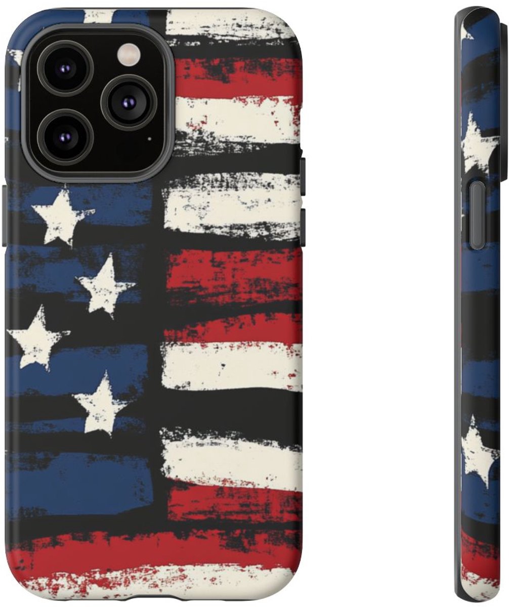 Verweerd Vlagpatroon met Vintage Effect – Telefoonhoesje Geschikt voor iPhone 14 Pro Max