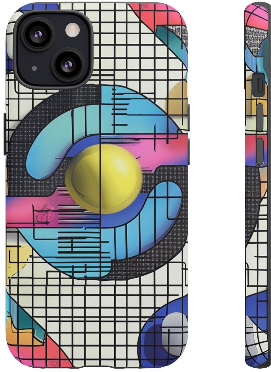 Kleurrijk Geometrisch Abstract Patroon – Telefoonhoesje Geschikt voor iPhone 13