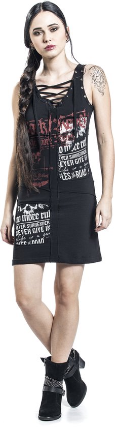 Robe Rock Zwart à lacets Rock Rebel by EMP Femme - 3XL
