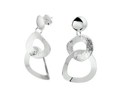 Glams oorhangers rondjes - 8 mm - Zilver