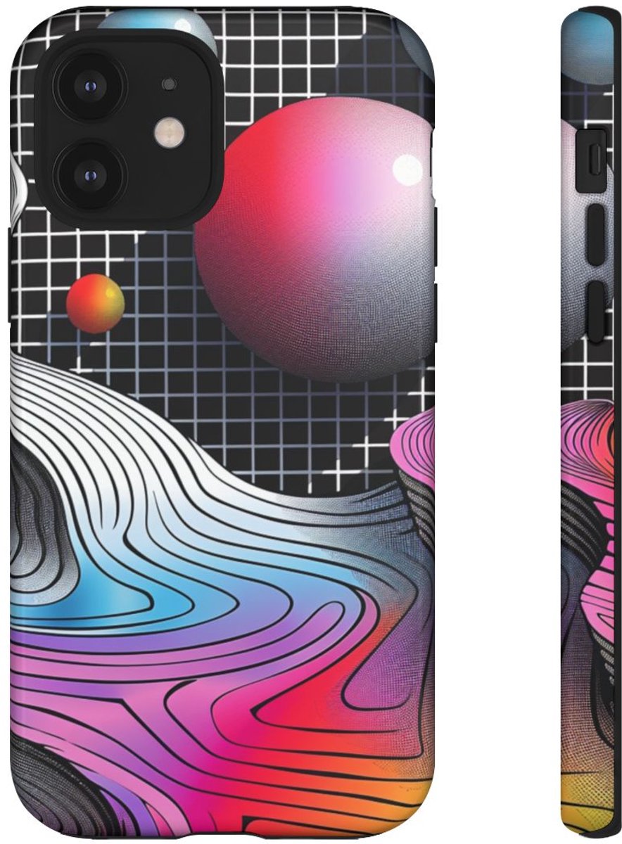 Kleurrijk Abstract Geometrisch Landschap – Telefoonhoesje Geschikt voor iPhone 12