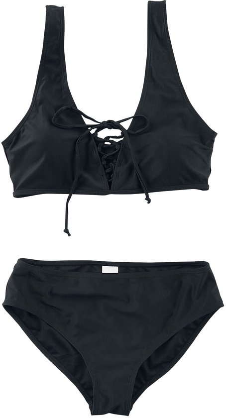Maillot de bain bikini à lacets Forplay pour femme Noir M bol
