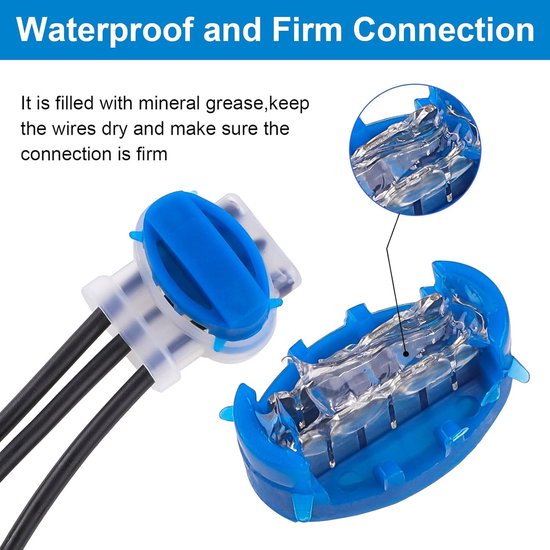 20-delige waterdichte draadconnector - geschikt voor robotmaaiers, - grasmaaierconnector - met 10 aansluitklemmen - reparatieset voor grasmaaierkabel - geschikt voor irrigatietoepassingen met robotmaaiers van Merkloos	 — afbeelding 2