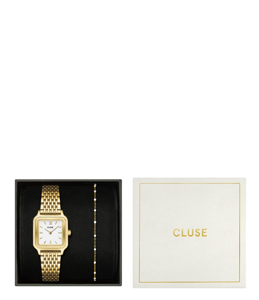 Gift Box Gracieuse Petite Watch Steel White White Epoxy Bracelet