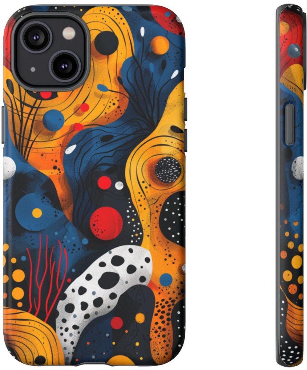 Abstracte Kleurrijke Organische Vormen – Telefoonhoesje Geschikt voor iPhone 14 Plus