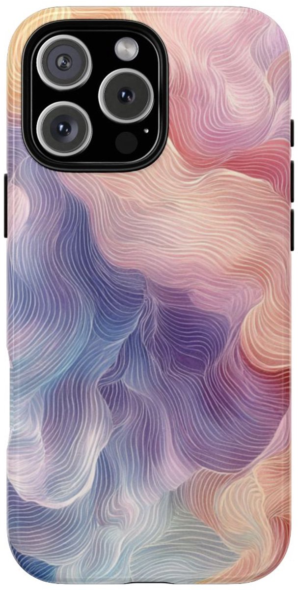 Zachte Pastel Abstracte Golven – Telefoonhoesje Geschikt voor iPhone 16 Pro Max