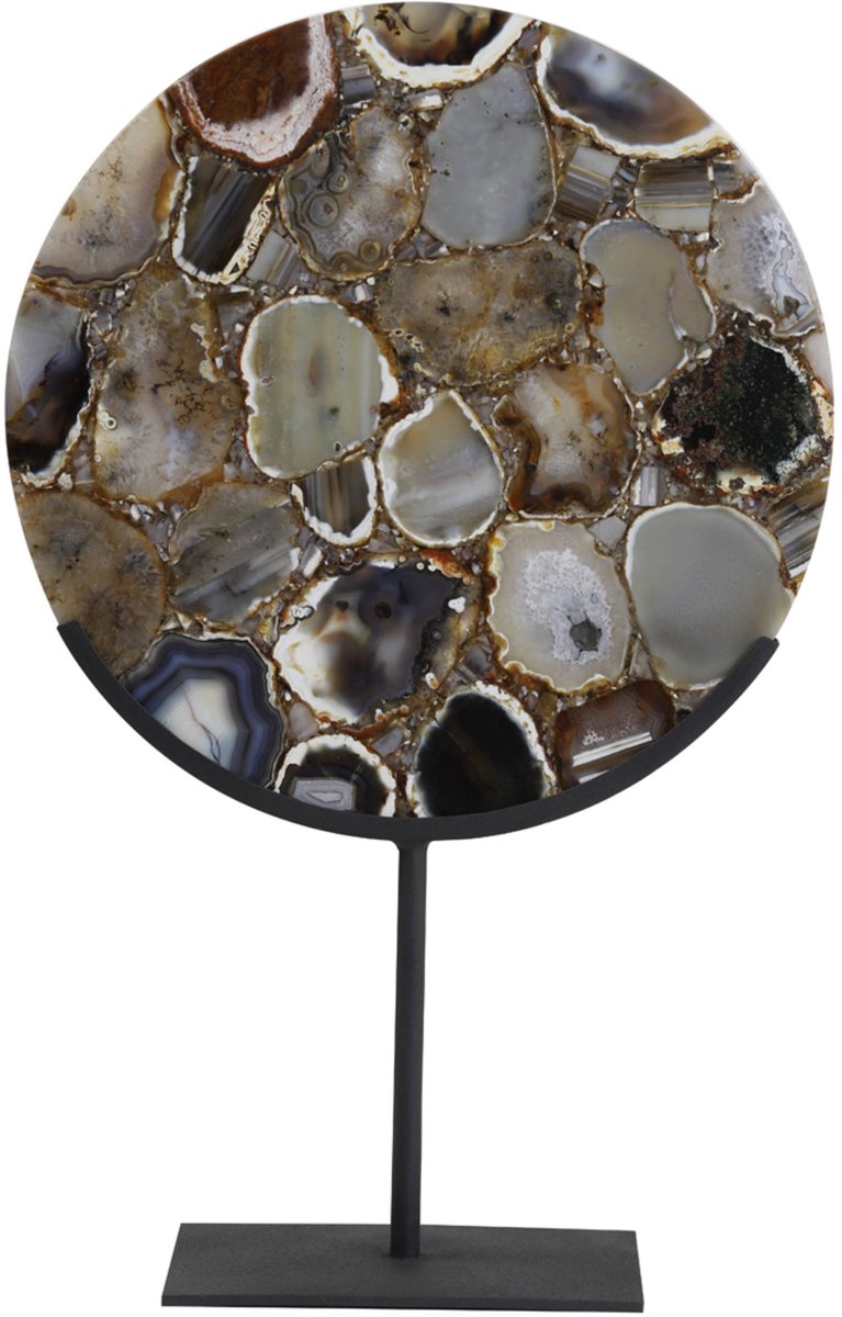Ornament op voet 35x12x50 cm GOUYA agaat+mat zwart