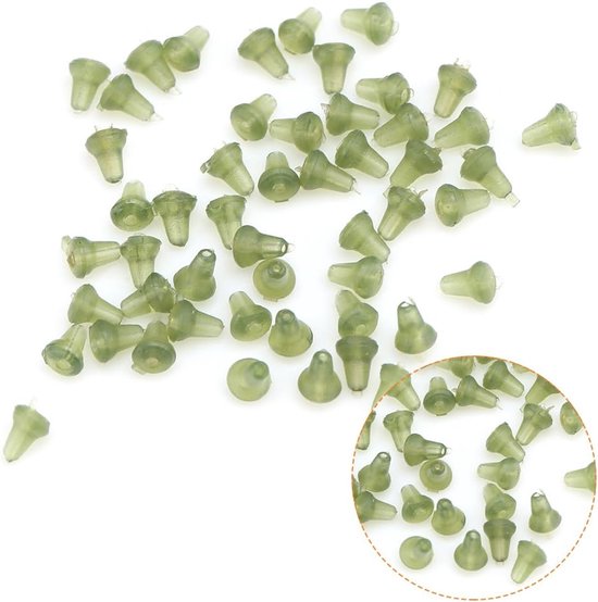50 stuks visvoerstoppers met dobberstopper voor visgerei-accessoire (groen) van Merkloos — afbeelding 2