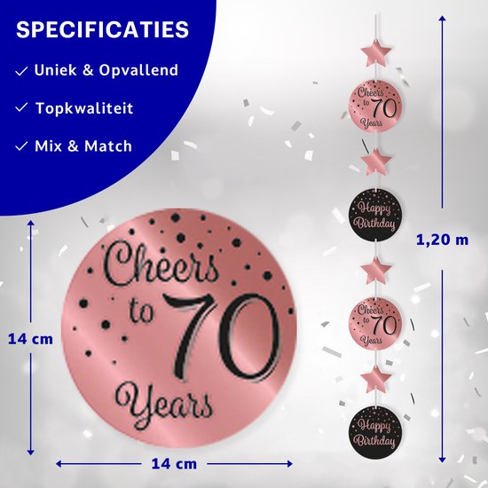 Classy Swirl decoratie 70 jaar | Versiering verjaardag | De Goede Keus