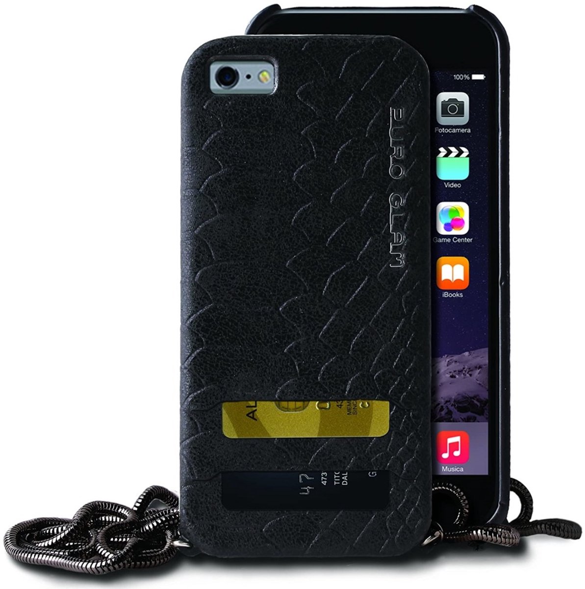 PURO PGIPC655CHAIN1 mobiele telefoon behuizingen 14 cm (5.5'') Hoes Zwart