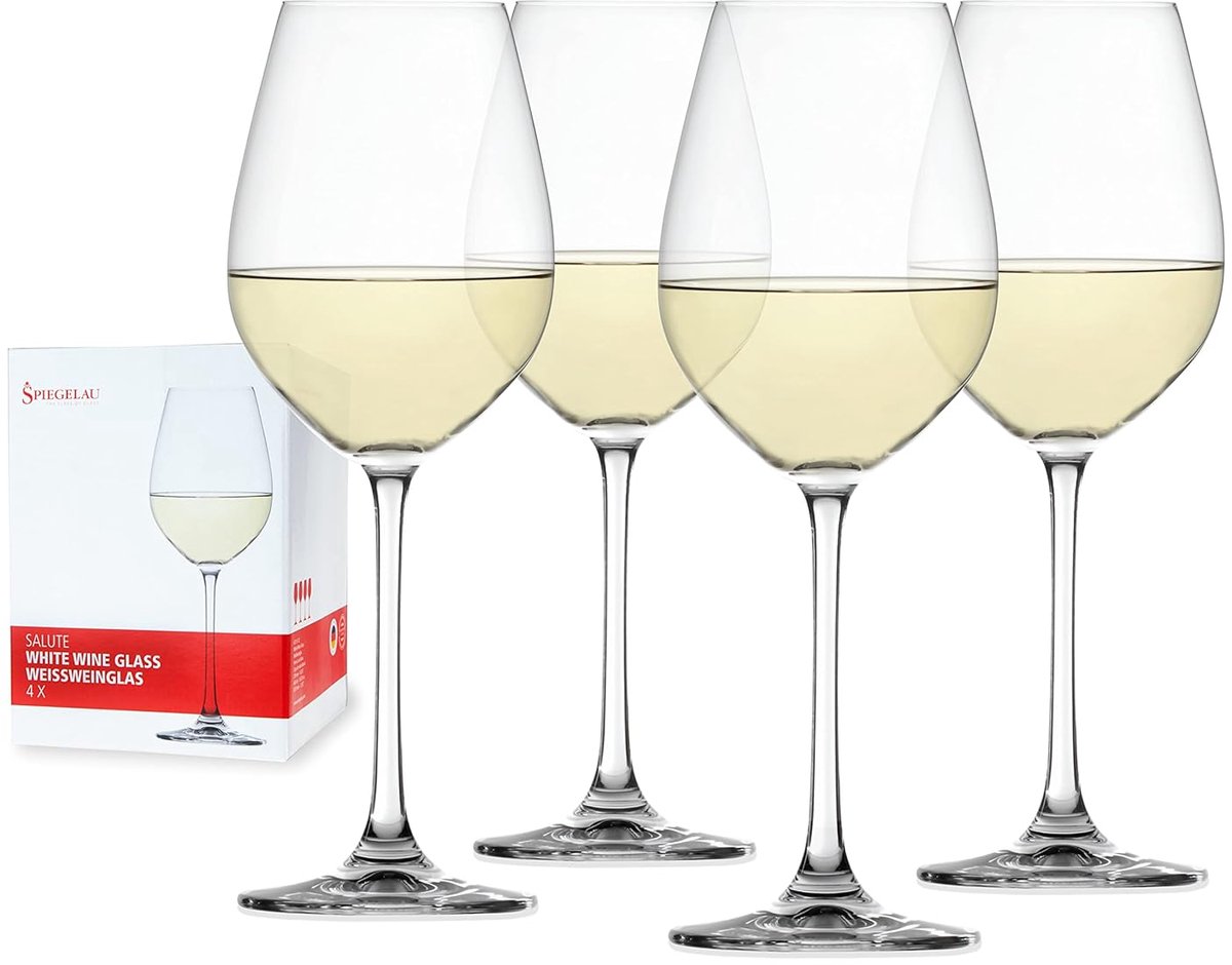 Elegante wittewijnglazen set - 4 stuks - kristalglas
