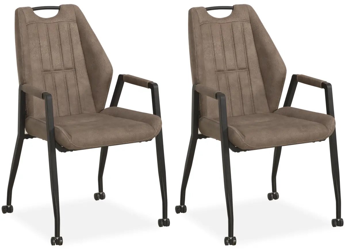MX Sofa Stoel Axa met wielen - Taupe - set van 2 stuks