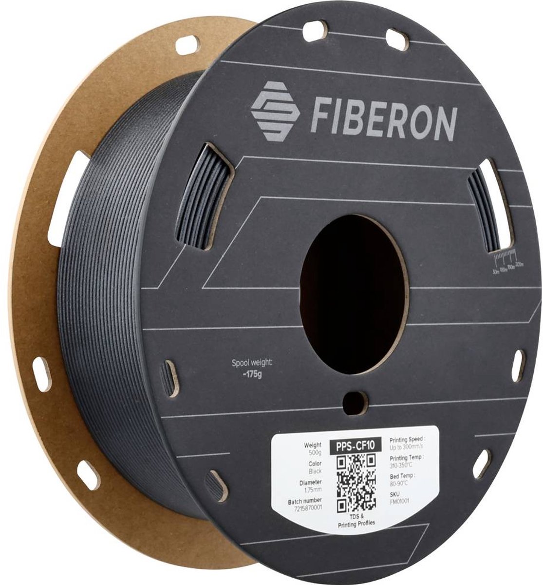 Polymaker FM01001 Fiberon™ PPS-CF10 Filament PPS-CF Koolstofvezelversterkt, Chemisch bestendig, Hittebestendig, Kruipst Kleurloos