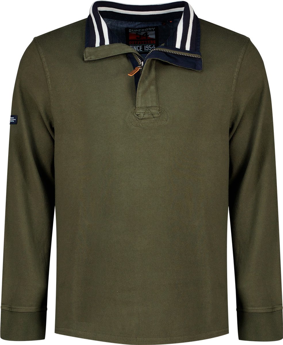 Superdry Classics Henley Sweatshirt Met Halve Rits 2XL Man Groen
