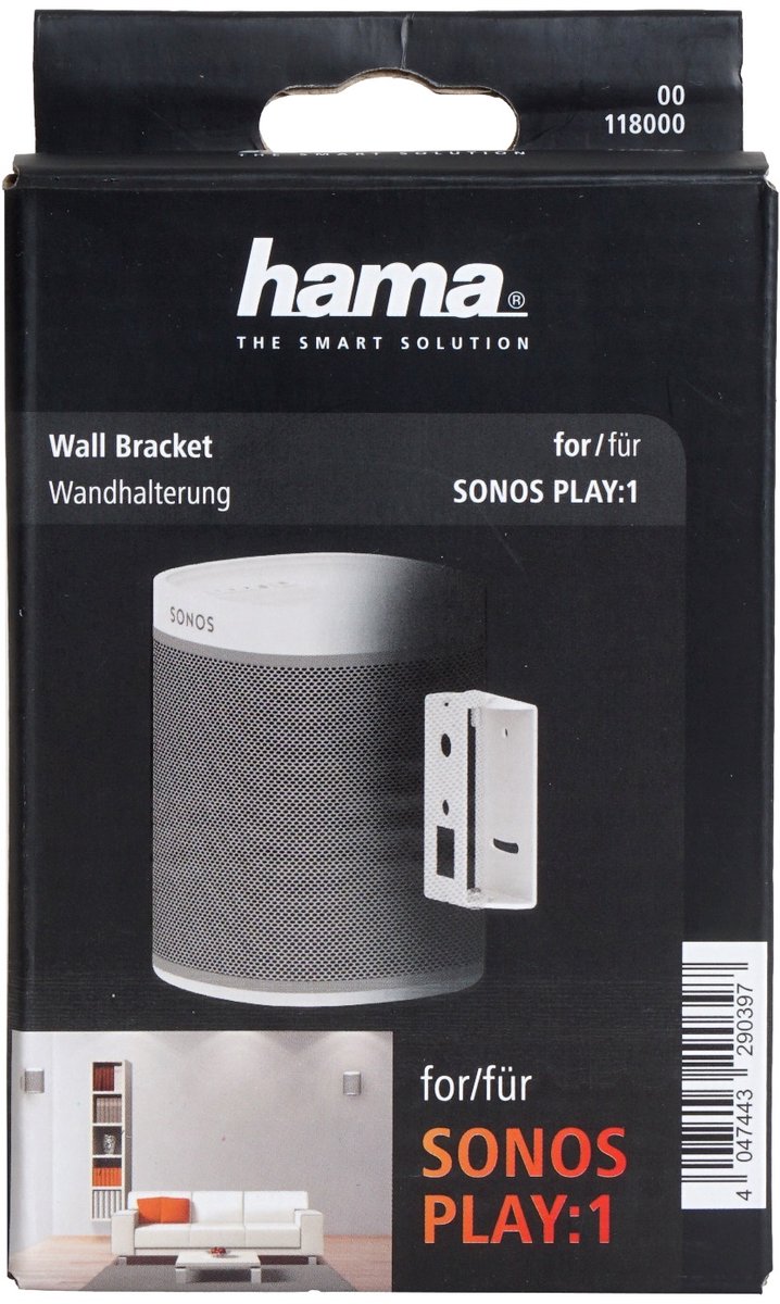 Hama Sonos PLAY 1 Muurbeugel Wit