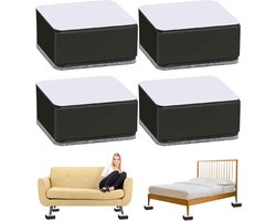 Meubelverhoging 3 cm, 4 stuks zelfklevende koolstofstalen verhogers - Stoelverhoging, tafelverhoging voor bank, bed en stoel
