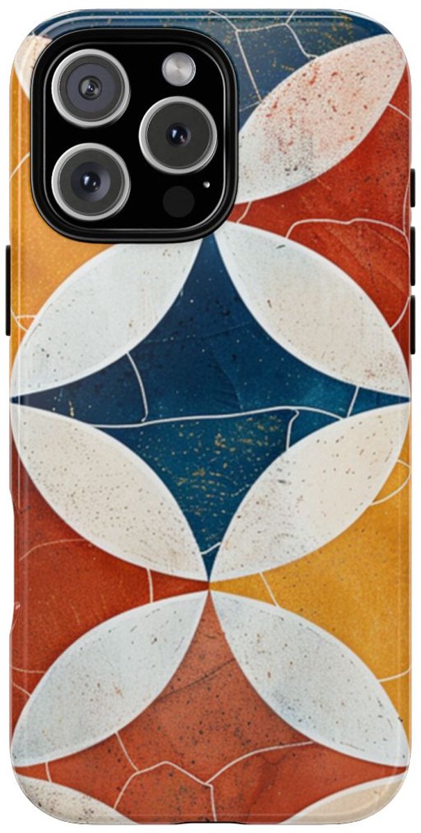 Geometrisch Retro Patroon – Telefoonhoesje Geschikt voor iPhone 16 Pro Max