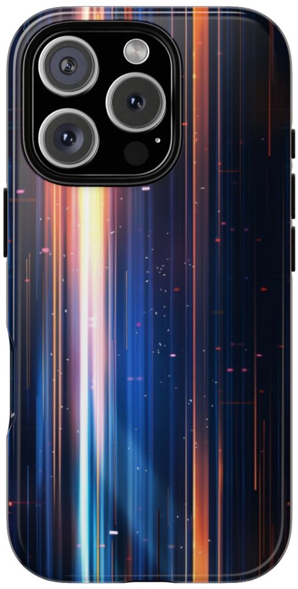 Verticale Lichtstralen in Abstract Ontwerp – Telefoonhoesje Geschikt voor iPhone 16 Pro